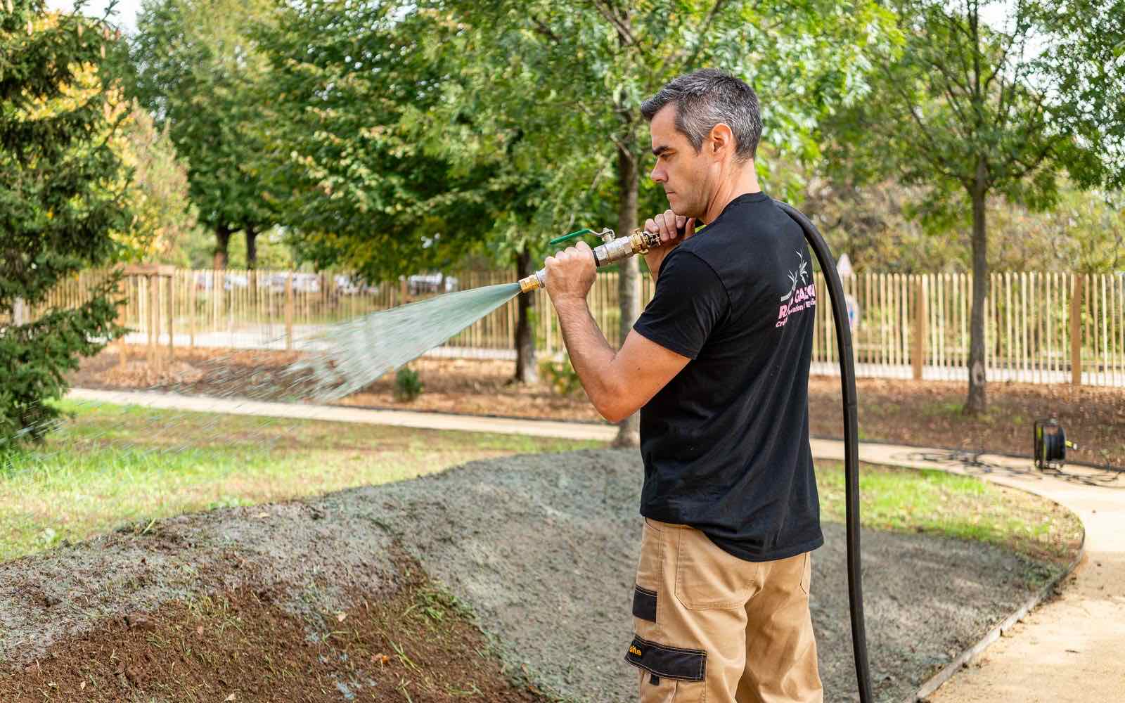 Projection d'hydromulching par Rapid Gazon